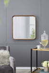 ZUN 32"x32" Square Mirror with Wood Frame, Wall Mirror for Living Room Bathroom Entryway W2078126453