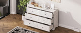 ZUN 6 Drawers Elegant Design Wooden Dresser, Retro Style Storage Cabinet with Metal Handles for Bedroom, N733P199705K