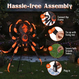 52" Large Halloween Spider Decoration with 80 LED Lights - Weatherproof Metal & Fabric Spider with 42961266