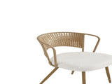 Wicker dining chairs - 4-piece set - Farmhouse soft padded cane back kitchen chair with sponge W3590P453802