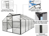 6x10 FT Polycarbonate Greenhouse Raised Base and Anchor Aluminum Heavy Duty Walk-in Greenhouses for 81183691