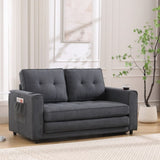 3-in-1 Upholstered Futon Sofa Convertible Sofa bed,Foldable Tufted Loveseat with W2325P183181