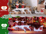 3-Piece Lighted Set of 2 Reindeer & Sleigh, Weather Proof Christmas Outdoor Decorations with Pre-lit 83834966