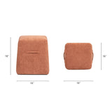 Oliver 16" Tapered Square Upholstered Ottoman, Spice Orange Fleeced Teddy B2719P269259