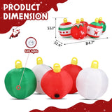 6.9 FT Lighted Christmas Inflatable Decoration, Inflatable Five Christmas Balls, Funny Blow Up Yard 92958187