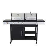 ZUN 3-Burner Propane Gas BBQ Grill with Side Burner, combined with charcoal grill, 37230BTU Output With W2938P208386