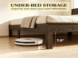 Queen Size Wood Platform Bed with Headboard & Footboard 57100833
