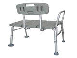 Medical Bathroom Safety Shower Tub Aluminium Alloy Bath Chair Transfer Bench with Back & Handle Gray 23066478