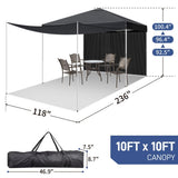 10x10FT pop up Canopy Tent with 2 sidewalls, Outdoor Canopy Tent for Parties 91136908