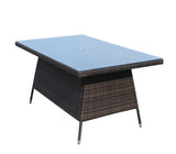 Outdoor patio Furniture Rectangular Dining Table with clear tempered glass W20967121