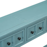 Rustic Entryway Console Table, 60" Long Sofa Table with two Different Size Drawers and Bottom Shelf 93964684