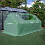 ZUN 8x4x2ft Galvanized Raised Garden Bed with Cover Metal Planter Box Kit, w/ 2 Large Screen Windows W1212P145266