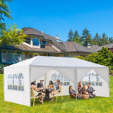 10'x20' Outdoor Party Tent with 6 Removable Sidewalls, Waterproof Canopy Patio Wedding Gazebo, White 40291651