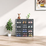Black, Big Size, 12PCS, 36*28*21cm, Shoe Box, Plastic Mesh, Freely Combinable 29720958
