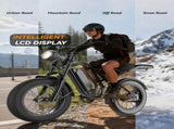20" Fat Tire Electric Bike for Adults, 750W PK 1500W Peak Motor Ebike, All-Terrain Electric Dirt E W6569P578049