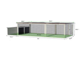 Large Chicken Coop with Run, 20.93 Sq Ft Outdoor Poultry Cage, Weatherproof Asphalt Roof, Wooden Hen 82011200