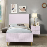 Pink High Gloss 2-Drawer Nightstand B062P209010