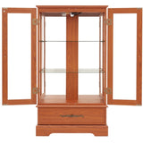 Glass Cabinet Lighted Glass Cabinet Curio Display Cabinet with Adjustable Glass Shelves 2 Doors and W2275P295883