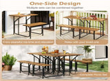 Unique One-Side Acacia Wood Patio Table & Bench Set, Combineable for Picnic & Leisure 45513631