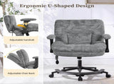 Chenille Criss Cross Office Chair with Air Lumbar Support, Flip-up Adjustable Arms, Built-in 87605151