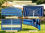 Blue Stripe 5.8ft x 5.8ft Travel Beach Umbrella with Side Walls, Air Vents, Ruffles and Carry Bag 41571759