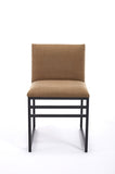Modern Dining Chairs set of 2, Upholstered Linen cushions and backrest with minimalist craft iron W1249P257010