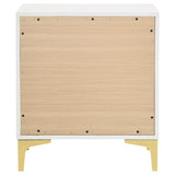 White and Gold 2-Drawer Rectangular Nightstand B062P145600