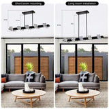 Rectangle Chandelier for Dining Room, 8-Light Black Farmhouse Linear Pendant Light Fixture, Modern W1592P232225
