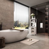 Large capacity multifunctional bamboo storage cabinet furniture for bathroom and living room white W2207P242507