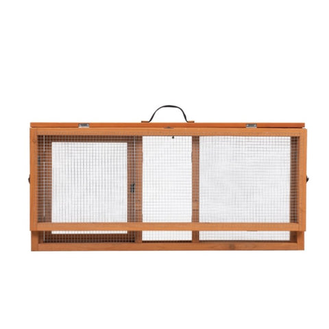 ZUN Folding Rabbit Cage, Outdoor Chicken Coop with Run, Wooden Poultry Hutch Playpen, Orange W2181P155337