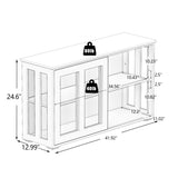 Kitchen Storage Stand Cupboard With Glass Door-White W28235613