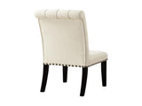 Set of 2 Fabric Upholstered Dining Chairs, Beige B016P224580
