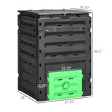 450L Garden Compost Bin with 2 Sliding Doors,Black 60999655