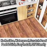 40Pcs Peel And Stick Floor Stickers, PVC Natural Wood Grain Look, Self Adhesive Removable And 99427858