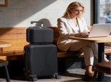 PP Trolley Case 12in 20in 2PCS Suitcase Set Black 45598488