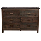 Brown MDF with solid wood veneer 120*40*80 Double row six drawer chest of drawers 88787047