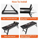 ZUN Portable BBQ Griddle, Foldable Kabob Barbecue for Outdoor Hibachi BBQ Lamb Skewer Camping Barbecue 25882230