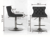 Furniture,Swivel Velvet Barstools Adjusatble Seat Height from 25-33 Inch, Modern Upholstered Chrome 66442886