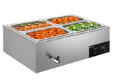 110V 600W 5L*4 Stainless Steel Four Plates Heating Food Warming Soup Pool Silver 89737780