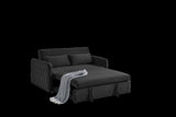 55" Modern Convertible Sofa Bed with 2 Detachable Arm Pockets, Velvet Loveseat Sofa with Pull Out W119363989