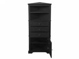 Black Triangle Tall Cabinet with 3 Drawers and Adjustable Shelves for Bathroom, Kitchen or Living 02825158