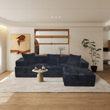 Compression Sectional Couch with Comfy Chaise, Boneless L Shape Sofa with Deep Seat, Minimalist W3341P346292