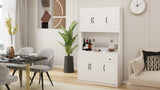 ZUN 71" Kitchen Pantry Storage Cabinet with Microwave Oven Countertop, Freestanding Hutch Cabinet with W282108555