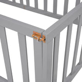 Twin Size Wood Daybed Frame with Fence, Gray WF299299AAE