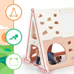 ZUN 5-in-1 Toddler Climber Basketball Hoop Set Kids Playground Climber Playset with Tunnel, Climber, PP300101AAH