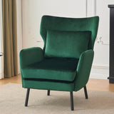 Wing Back Velvet Accent Chair, Modern Living Room Armchair Comfy Upholstered Single Sofa Chair for N765P197510N