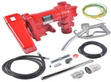 20 GPM High Flow Fuel Transfer Pump 12V DC with Manual Nozzle for Gas Diesel Red 28939433