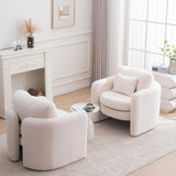 Round Corner Modern Dining Chair - Stylish Single Seat for Modern Spaces Beige W3206P298323