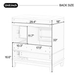 30" Bathroom Vanity with Sink, One Door with Shelf and Three Drawers, Soft Close Door, Black N759P225994B