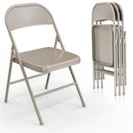 ZUN 4 Pack Metal Frame Folding Chairs, Portable Stackable Commercial Seat with Steel Frame 350 LBS 36220052